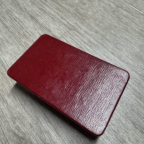 Vintage Mt Vernon Watch Co Mehls Jewelry Box Velvet Red Trinket Case 4x3 - Picture 4 of 6